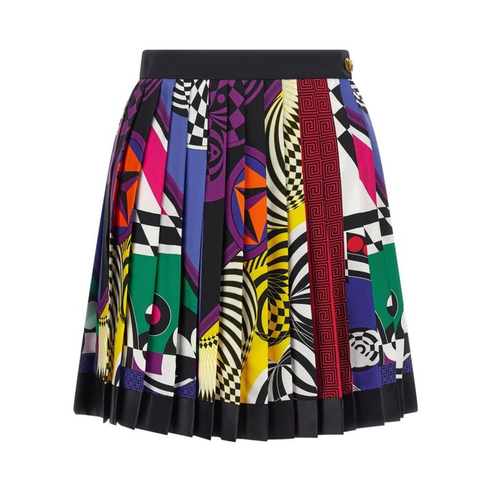 Versace Multicolor Silk Long Women's Skirt